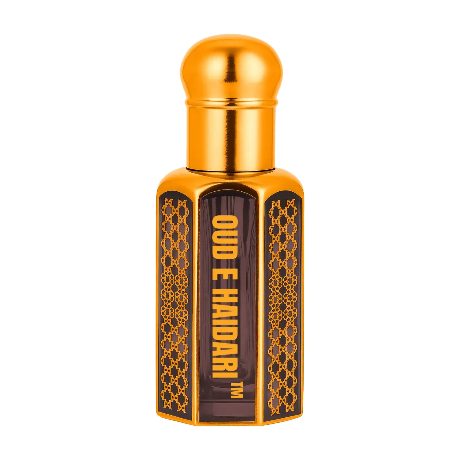 Oud E Haidari perfume bottle with golden cap and elegant oriental design symbolizing premium fragrance
